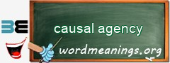 WordMeaning blackboard for causal agency